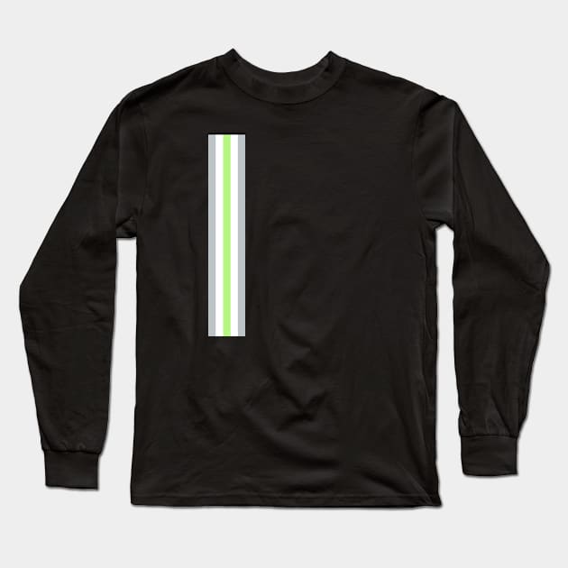 Agender Pride Flag Vertical Stripe on Black Long Sleeve T-Shirt by VernenInk